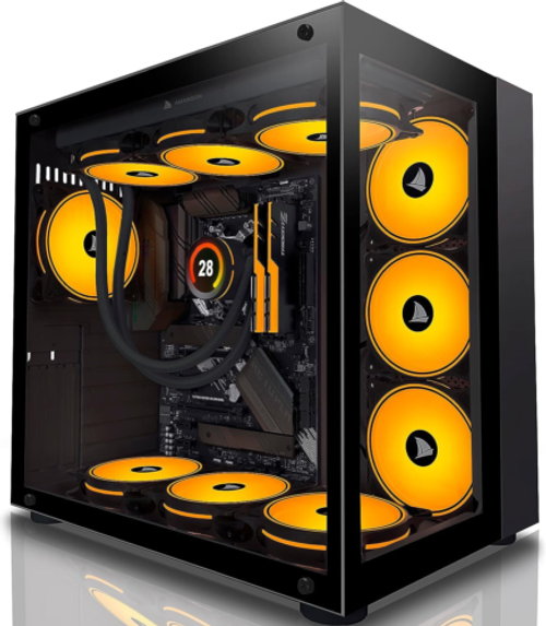 Pc Case Atx Mid Tower Case Tempered Glass Computer Case Without Argb Fan Black