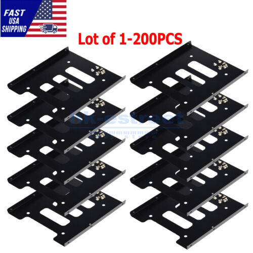 Lot 2.5" To 3.5" Bay Ssd Metal Hard Drive Hdd Mounting Bracket Adapter Dock/Tray