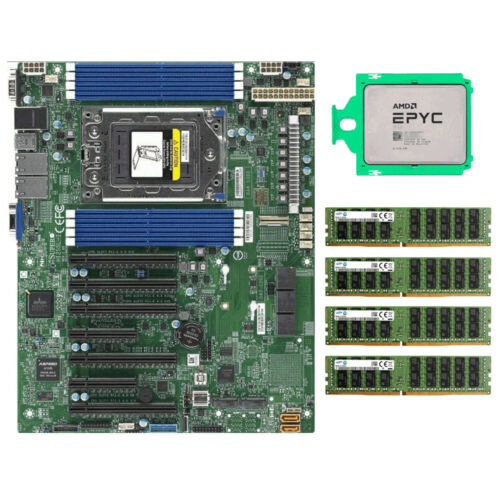 Supermicro H12Ssl-I Motherboard + Amd Epyc 7H12 Cpu 64 Cores +4X16Gb 2666Mhz Memory-