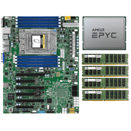 Amd Epyc 7551P Cpu 32 Cores + Supermicro H11Ssl-I Motherboard +4X 32Gb 2133P Ram