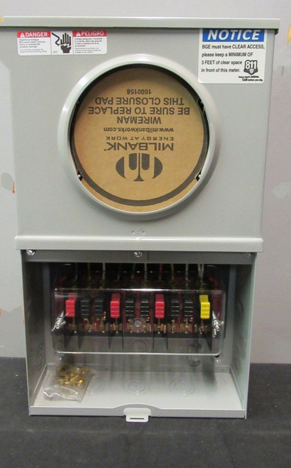 Milbank U7449 Meter Socket Box Type 3R Electrical Enclosure Ts10 10 Pole Switch