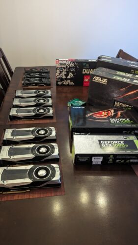 Geforce Gtx 1080Ti & Asus Rx580 Cards, B250 Motherboard, Risers, Power Supplies+