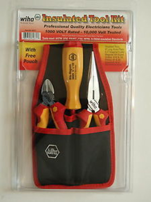 Wiha 3 PC Insulated Tool Kit in Belt Pouch 32871