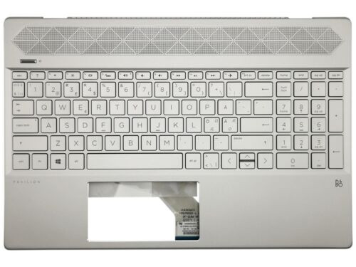 Hp Pavilion 15-Cw 15-Cs Palmrest Cover Keyboard Nordic Silver Backlit L24752-Dh1
