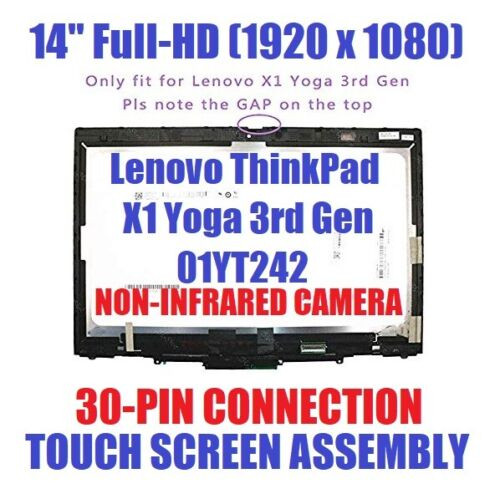 14" Fhd Touch Digitizer Lcd Screen Assembly Lenovo Thinkpad Fru 01Yt242