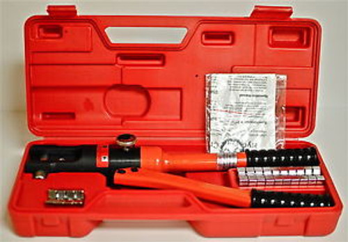 Hydraulic Crimping Tool Kit 12 T Cable Crimper Dies Wire Terminal Crimp Lug Set