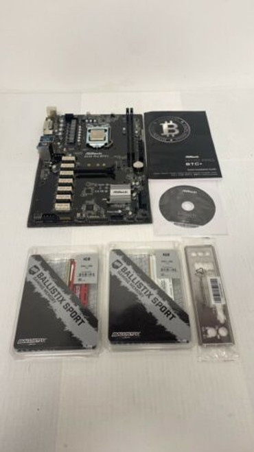 Motherboard Asrock H110 Pro Btc+ With Intel Pentium G4400 3.3Ghz + 2X4Gb Tes-