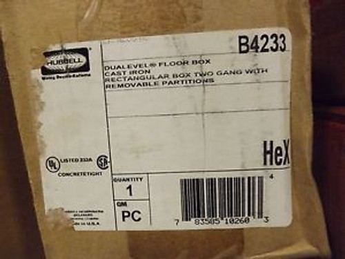 Hubbell B4233 Dualevel Cast Iron Floor Box