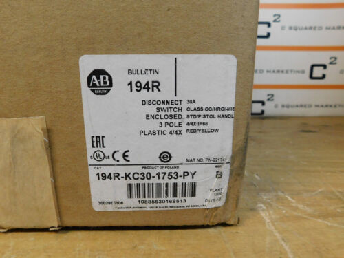 Allen Bradley 194R-Kc30-1753-Py Enclosed Molded Case Switch Niob Csq