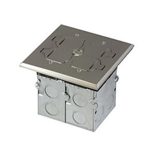 Top Greener Two Gang Floor Box w/ Tamper-water Resistant Duplex Receptacle &Data