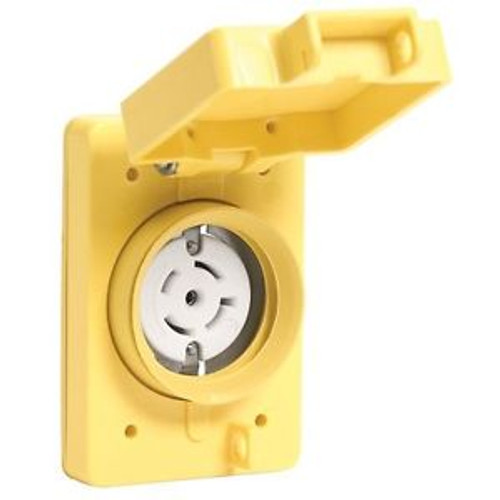 Woodhead 67W10 Watertite Wet Location Locking Blade Receptacle  Single Flip Lid