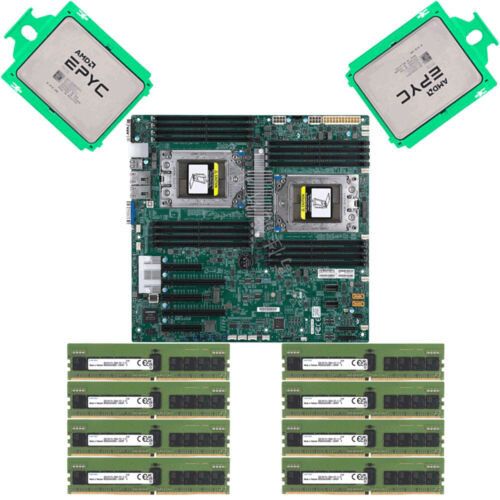 Supermicro H11Dsi-Nt Motherboard + 2X Amd Epyc 7642 Cpu + 8X 32Gb 2666Mhz Memory-