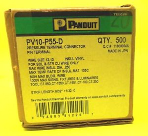PANDUIT PV10-P55D Pressure Terminal Connector Pin Connector (1 box = 500 pcs)