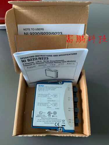 New 781397-01 Ni 9222 ±10 V, 500 Ks/S/Ch, 16-Bit, Simultaneous, 4-Channel