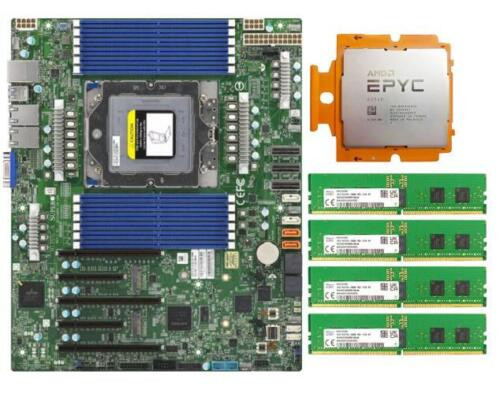Amd Epyc Genoa 9354P+Supermicro H13Ssl-N 64G(Sk Hynix 16Gb 4 1Rx8 Pc5-4800)-