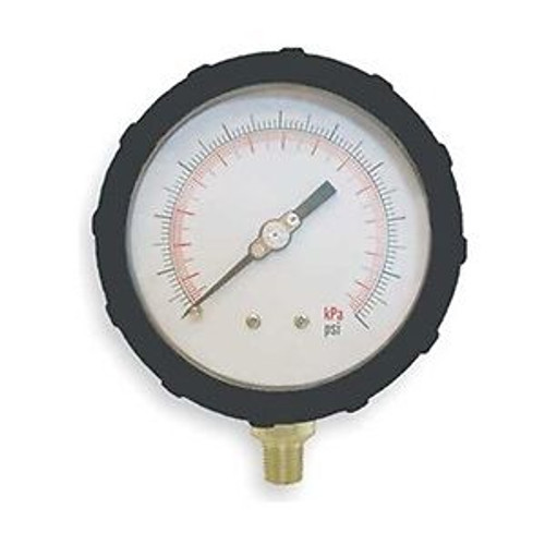 Pressure Gauge, 4 In, 100 Psi, Lower, Black
