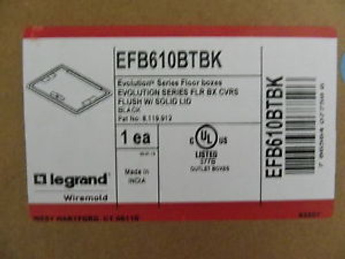 LEGRAND WIREMOLD EFB610BTBK EVOLUTION BLACK FLOOR BOX COVER   New