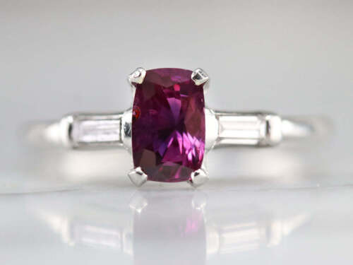 Platinum Pink Sapphire And Diamond Ring