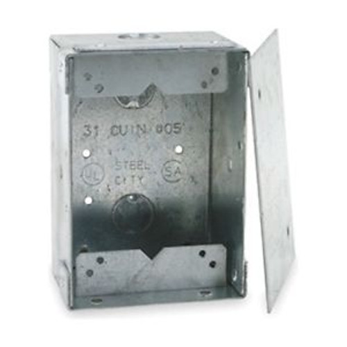 Floor Box, Stamped Steel, 2 15/16 In L