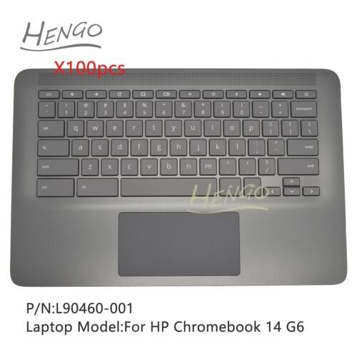 X100 Pcs New For Hp Chromebook 14 G6 Us Keyboard Palmrest Upper Case 90460-001