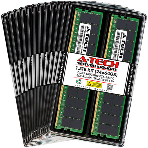 1.5Tb 24X64Gb Pc5-4800 Ec8 Rdimm Tyan B8056T70V8E6Hr-2T Ts70A-B8056 Memory Ram