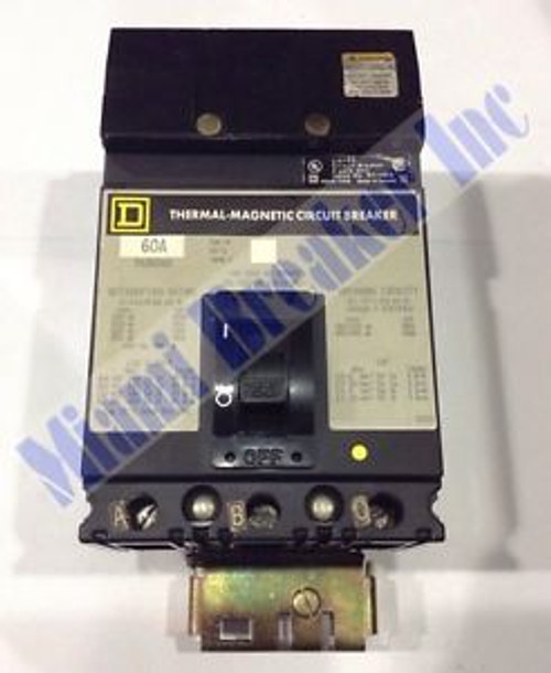 FA36060 Square D SQD Type FA Gray Label Circuit Breaker 3 Pole 60 Amp 600V