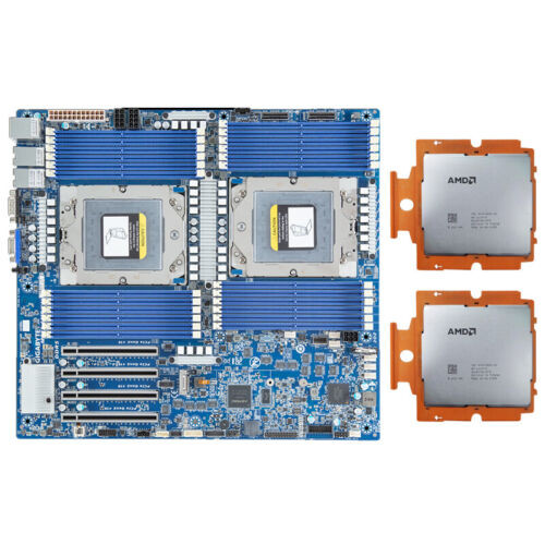 Gigabyte Mz73-Lm0 + 2X Amd Epyc Genoa Sp5 Zen4 9654 96-Core 2.4Ghz Processor Qs-