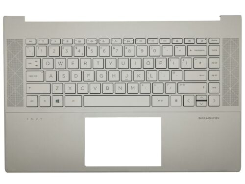 Genuine Hp Envy 15-Ep Palmrest Cover Keyboard Uk Silver Backlit L97425-031