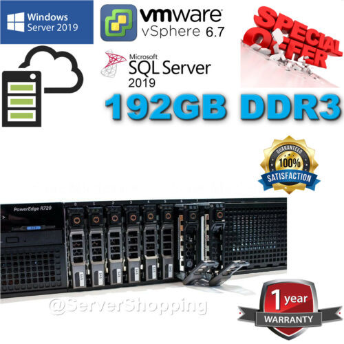 Dell Poweredge R720 Upto 2X 10-Core E5-2680V2 2.80Ghz 192Gb Ddr3 2.4Tb Sas 10K