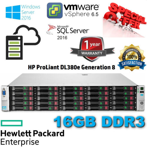 Hp Proliant Dl380E Gen8 2X E5-2420 2.40Ghz Turbo 16-Gb Ddr3 P420/1Gb 2X240Gb Ssd