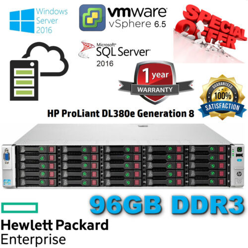 Hp Proliant Dl380E Gen8 2X E5-2420 2.40Ghz Turbo 96Gb Ddr3 P420/1Gb 2X120Gb Ssd