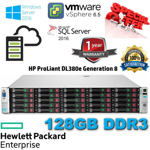 Hp Proliant Dl380E Gen8 2X E5-2430 V2 3.0Ghz 128Gb Ddr3 P420/1Gb 2X240Gb Ssd