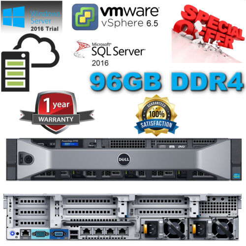 Dell Poweredge R730 2X E5-2660V3 2.60Ghz 20-Cores 96Gb Ddr4 2Tb Sas 7.2K 9.6Gt/S