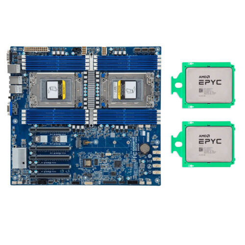 Gigabyte Mz72-Hb0 Dual Sp3 Motherbaord +2X Amd Epyc 7742 64C/128T 2.25Ghz Ddr4