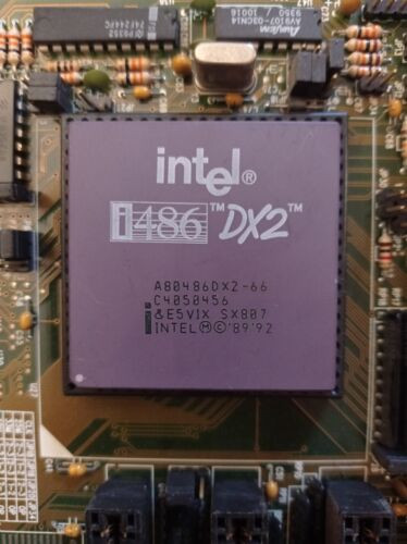 Original American Megatrends Amibios Motherboard With 486 Dx2 Cpu Perfect!!!-