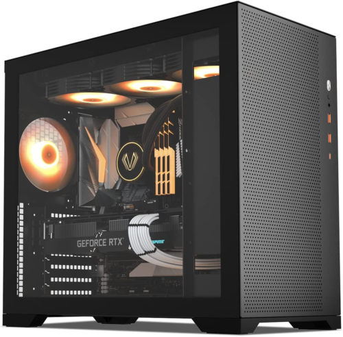 Al-Mesh-7C Compact Atx Pc Case, Front Power Supply, Top 360Mm Radiator Support,