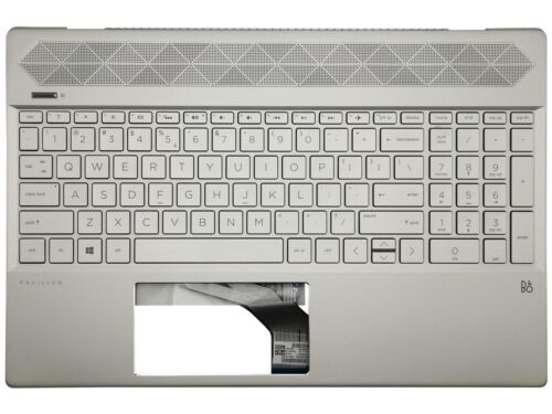 Hp Pavilion 15-Cw 15-Cs Cover Palmrest Keyboard Usa Int. Silver Illuminated-