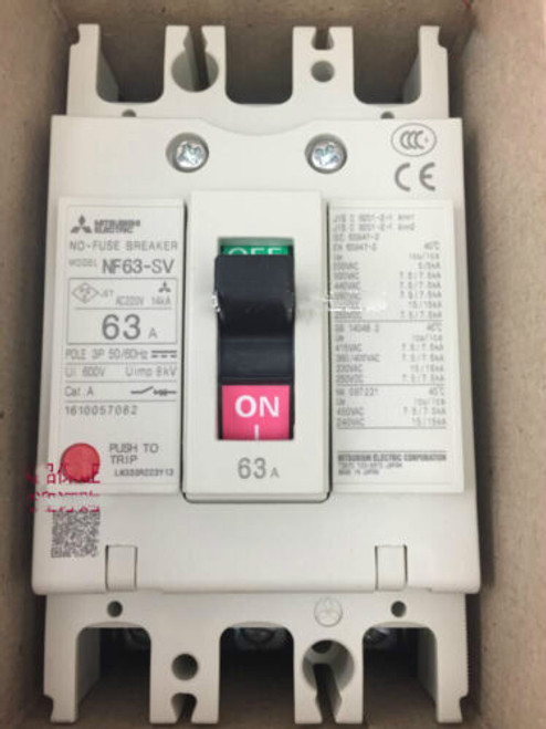 1Pcs Mitsubishi Nf63-Sv 3P 63A Molded Case Circuit Breaker-