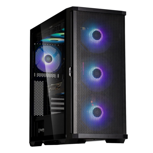 Zalman Z10 Plus Atx Mid-Tower Premium Gaming Pc Case, Tempered Glass Side Panel,