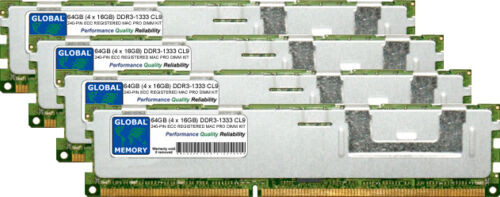 64Gb (4X16Gb) Ddr3 1333Mhz Pc3-10600 Ecc Approved Mac Pro (Mid 2010-2012) Memory-