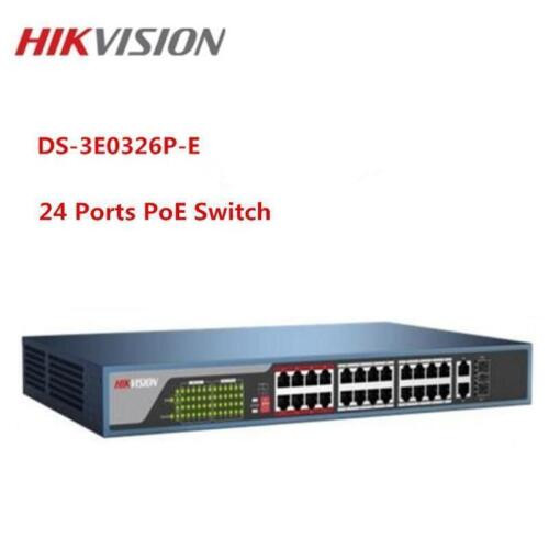 Switch Poe Auto-Mdix 24 Ports Poe 24X10/100Mbps  4K 370W Hikvision Ds-3E0326P-E