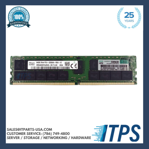 Genuine Hpe 64Gb P07650-B21 P20504-001 Dual Rank Ddr4-3200 Memory