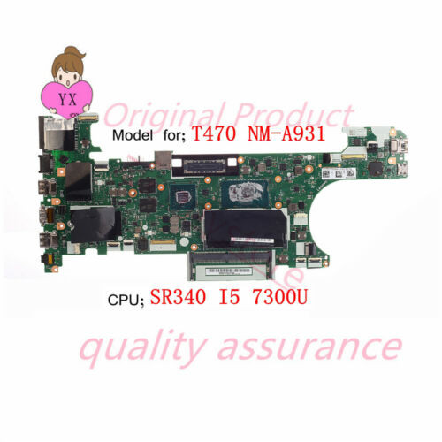 For Lenovo Thinkpad T470 Laptop Motherboard Nm-A931 01Hx656 01Hx657 Cpu:I5 7300U