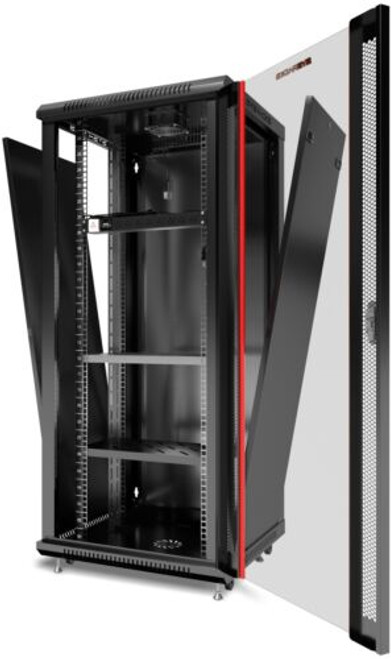 27U Server Rack Wall Mount It Enclosure W/Casters Pdu Shelves (24"W X24"D X51"H)