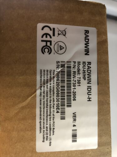 Radwin Rw-7301-2006 Idu-H/Hp With 2 Ethernet 10/100/1000 Bt Ports, 2Sfp Ports...