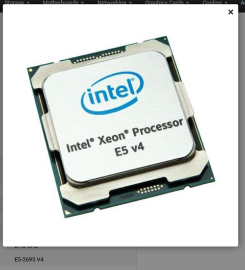 Intel Xeon E5-2695V4   2.1Ghz 45Mb Cache 18Core Processor