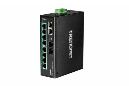 New Trendnet  Ti-Pg102,10-Port Hardened Industrial Gigabit Poe+ Din-Rail Network