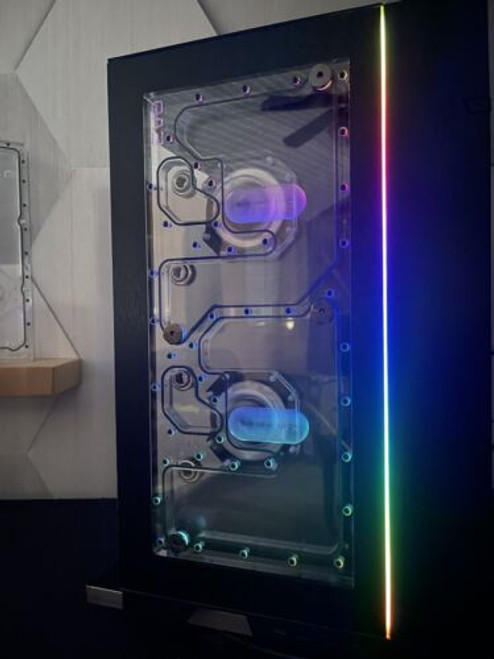 Evo D - Front Panel Acrylic Water Cooling Distro Reservoir For D5 Pumps  011-Evo