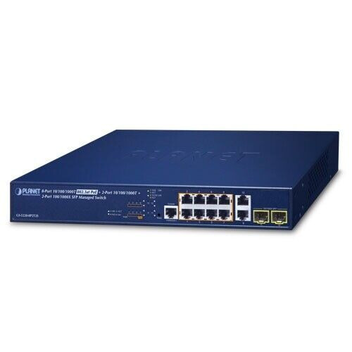 Planet Gs-5220-8P2T2S L2+ 8-Port 10/100/1000T 802.3At Poe+2-Port 10/100/1000T