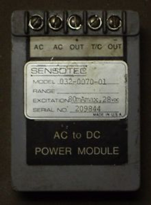 POWER SUPPLY DC , 032-0070-01 by SENSOTEC